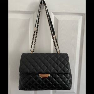 Faux Leather Quilted Shoulder Bag